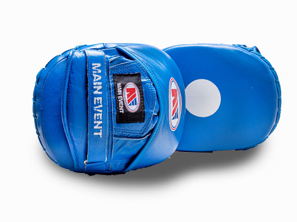 Main Event Boxing Leather Focus Pads Mitts Royal Blue